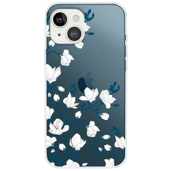 Deco iPhone 14 Plus skal - Vita Blommor Vit