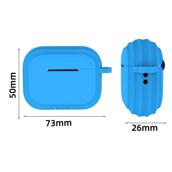 AirPods Pro 2 simpelt silikoneetui med karabinhage - Midnatsblå Blue