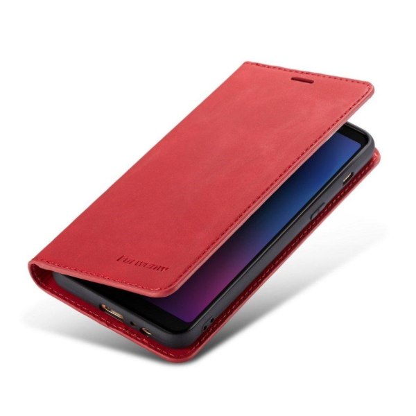 FORWENW Samsung Galaxy A8 (2018) læder flip etui - Rød Red