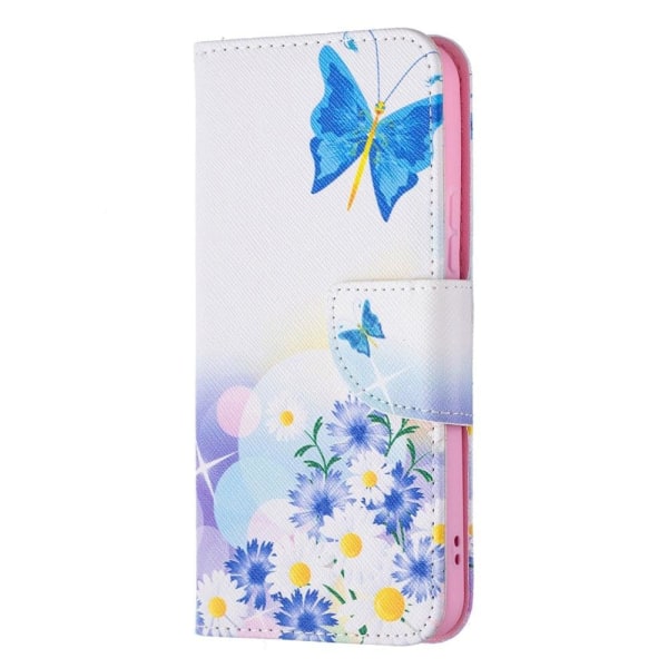 Wonderland Samsung Galaxy S22 Flip Etui - Sommerfugl og Blomster Multicolor