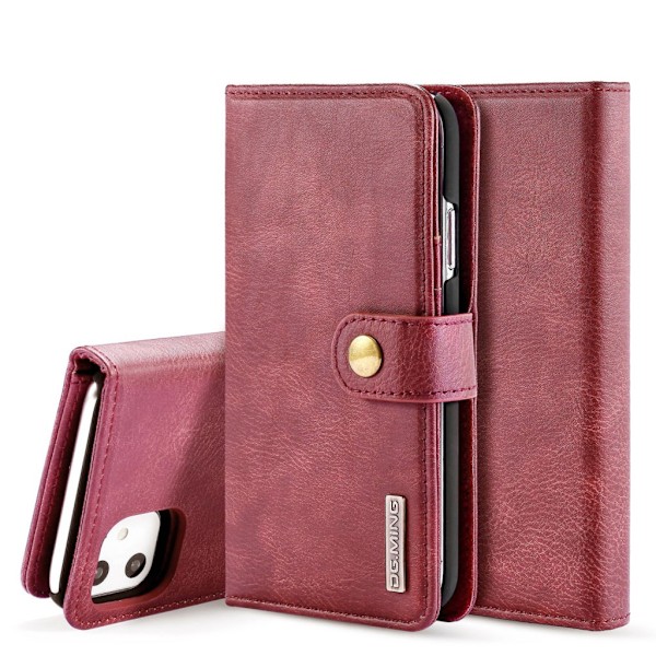 DG.MING iPhone 11 2-i-1 etui med pung - Rød Red