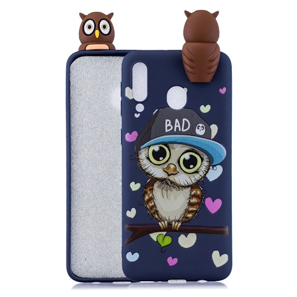 Cute 3D Samsung Galaxy A40 kuoret - Pöllö ja Lakki Multicolor