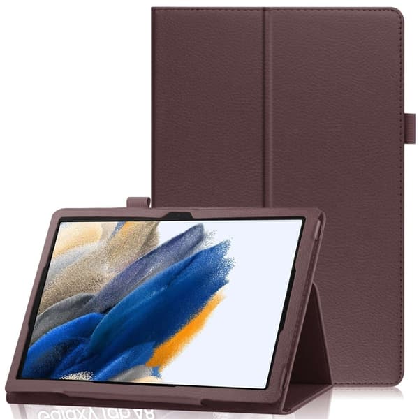 Foldbart etui med Lichi-tekstur til Samsung Galaxy Tab A8 10.5 (2021) - Brun Brown