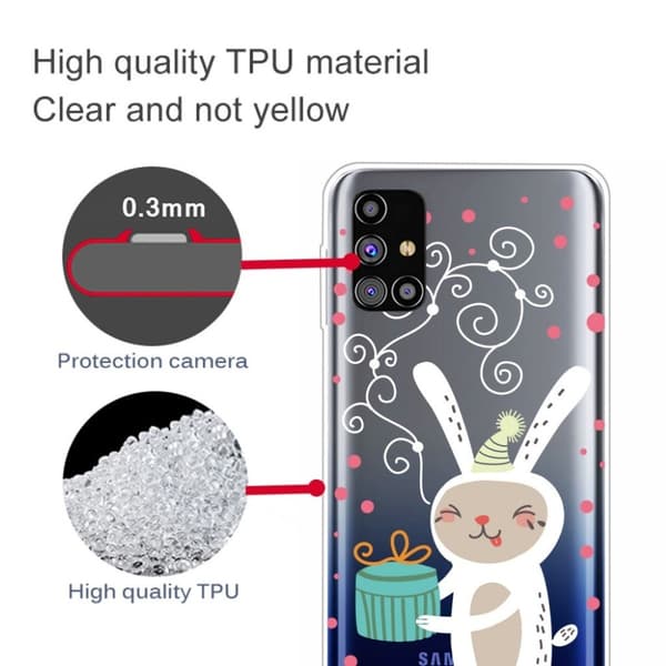 Joulu Samsung Galaxy M51 tapauksessa - Harmaa Kani Silver grey