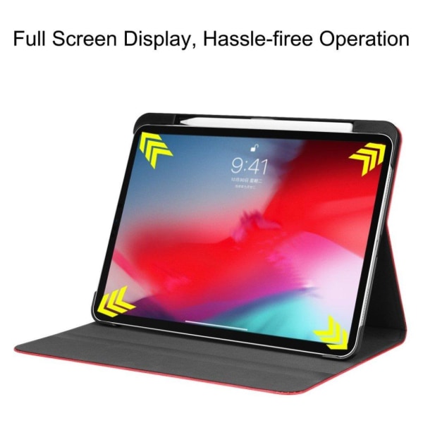 iPad Pro 11 inch (2018) stilrent vikbart syntetläder skyddsfodra Röd