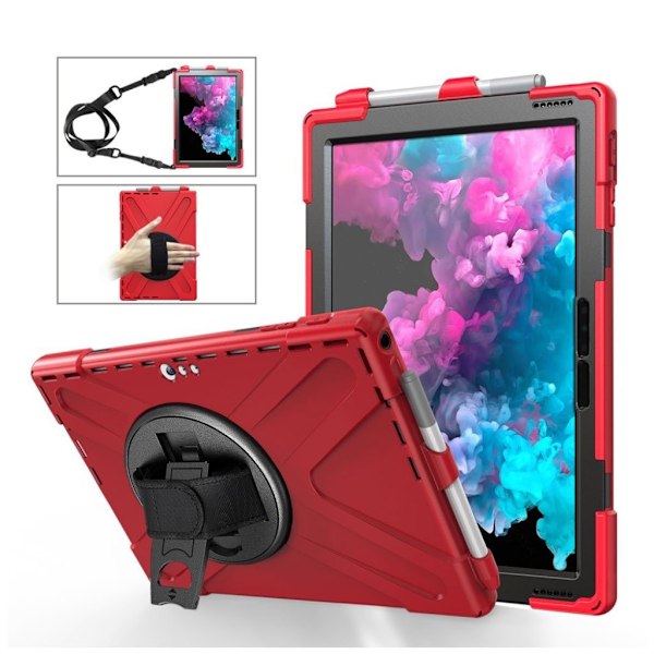 Microsoft Surface Pro 6 X-formet kombi etui - Rød Red