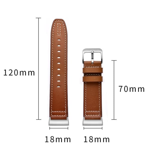 Fitbit Charge 3 komfortabel ægte læder Urrem - Brun Brown