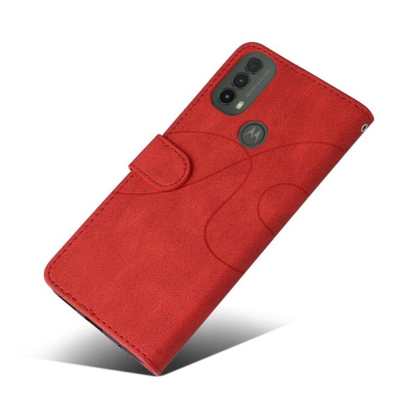 Tekstureret Læder Etui med Strop TilMotorola Moto E30 / E40 / E20 - Rød Red