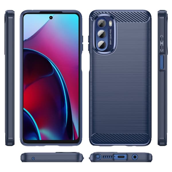 Carbon Flex Motorola Moto G Stylus 5G (2022) skal - Blå Blå