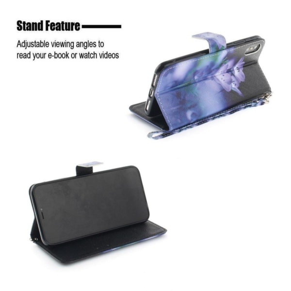 iPhone 9 Plus mobilfodral syntetläder silikon stående plånbok - Lila