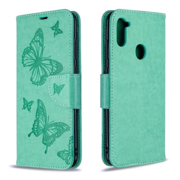 Butterfly Samsung Galaxy A11 / M11 Etui - Grøn Green