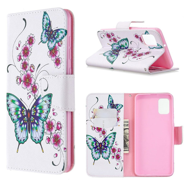 Wonderland Samsung Galaxy A31 kotelot - Väri kukka ja perhosia Multicolor