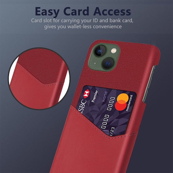 Bofink iPhone 15 Plus Kredittkort Deksel - Rød Red