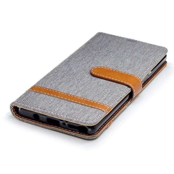 Samsung Galaxy Note 8 Fodral med beige stripe - Grå Silvergrå