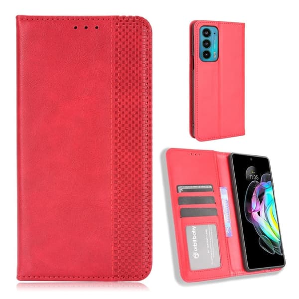 Bofink Vintage Motorola Edge 20 Lite / Edge 20 Læder Etui - Rød Red