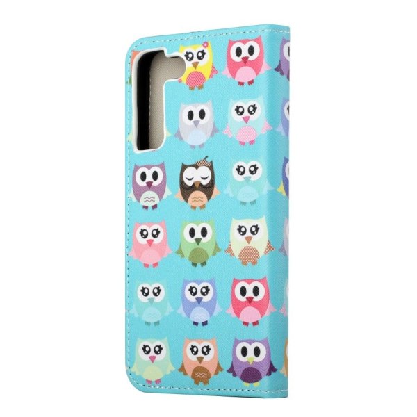 Wonderland Samsung Galaxy S22 Flip Etui - Søde Ugler Multicolor