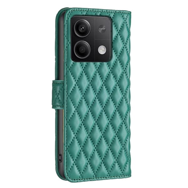 Rombuskuvioinen matta läppäkotelo Xiaomi Redmi Note 13 5G  - Vihreä Green