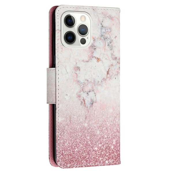 Wonderland iPhone 14 Pro Max flip etui - Lyserød Marmor Pink