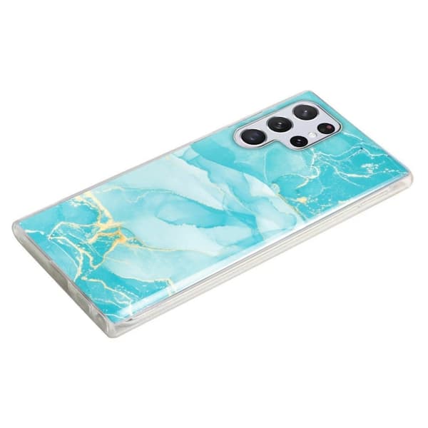 Marble Samsung Galaxy S23 Ultra Etui - Grøn Green