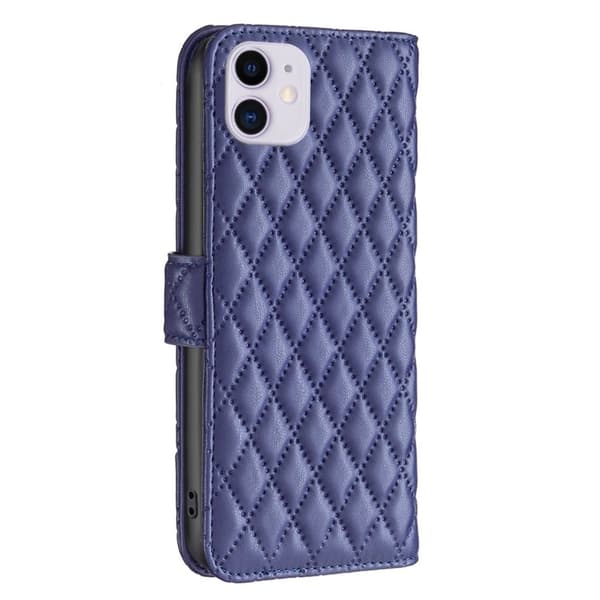 Rombemønster, matt flip-deksel for iPhone 11 - Blå Blue