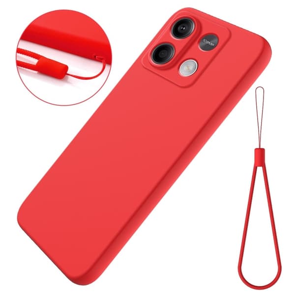 Matt Xiaomi Redmi Note 13 5G  skal av flytande silikon - Röd Röd