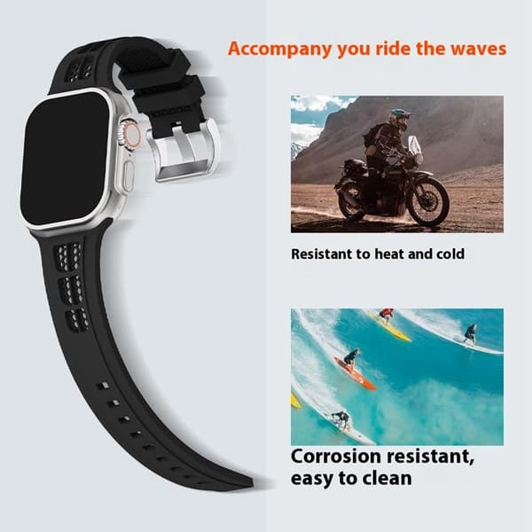 Klockarmband Apple Watch Series 41mm - 40mm - 38mm Silikonarmband - Midnattsblå Blå