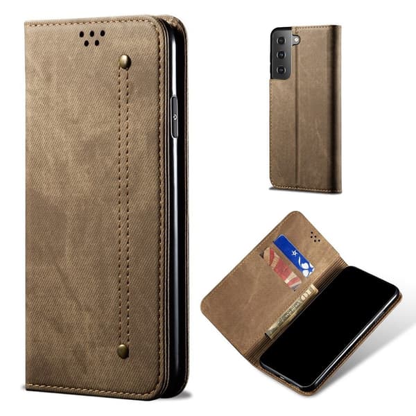Jeans Samsung Galaxy S21 flip etui - khaki Beige
