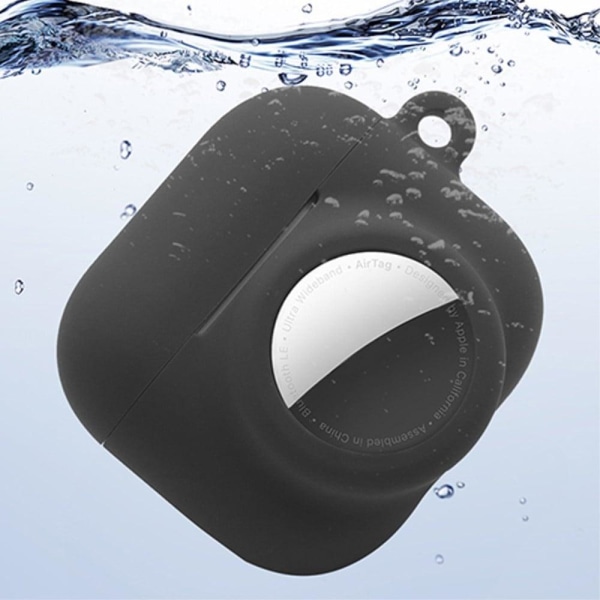 AirPods 3 / AirTags silicone case with carabiner and ear caps - Grön