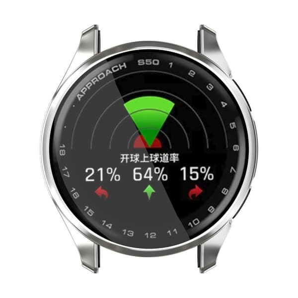 Garmin Approach S50 -kellon kotelo Galvanointi Täysin kääritty joustava kansi - Hopea Silver grey
