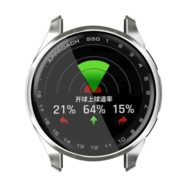 Garmin Approach S50 Klockfodral Galvaniserat heltäckande flexibelt skydd - Silver Silvergrå