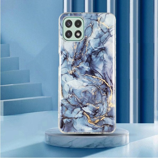 Marmormotiv Samsung Galaxy A22 5G skal - Grå Silvergrå
