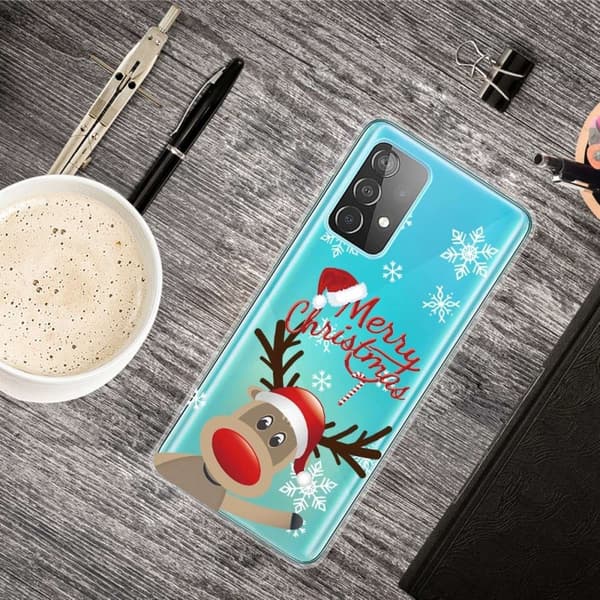 Juletaske til Samsung Galaxy A13 4G - Rensdyr Med Julehue Red