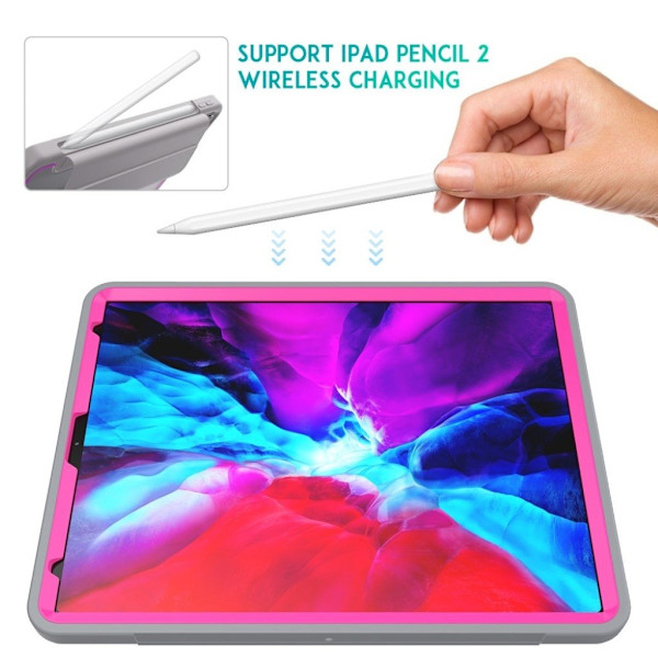 iPad Pro 12.9 inch (2020) elegant tri-fold etui - grå / Rose Silver grey