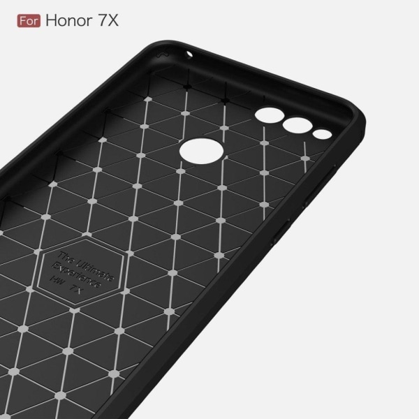 Huawei Honor 7X mobilskal i TPU material skyddande kolfiber textur värmeavledande - Svart Svart