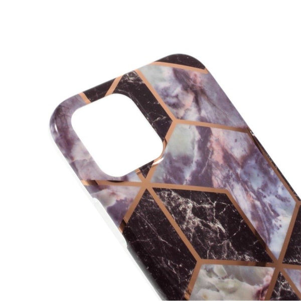 Marble design iPhone 12 Pro Max cover - Sort / Grå Silver grey