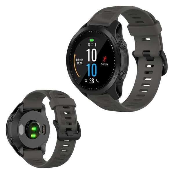 Garmin Forerunner 945 / Fenix 5 Plus / Approach S60 klockarmband i silikon - Grå Silvergrå