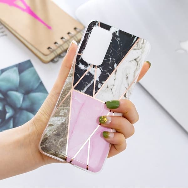 Marble design Samsung Galaxy A32 5G kotelot - Musta / Valkoinen / Ruusu Multicolor