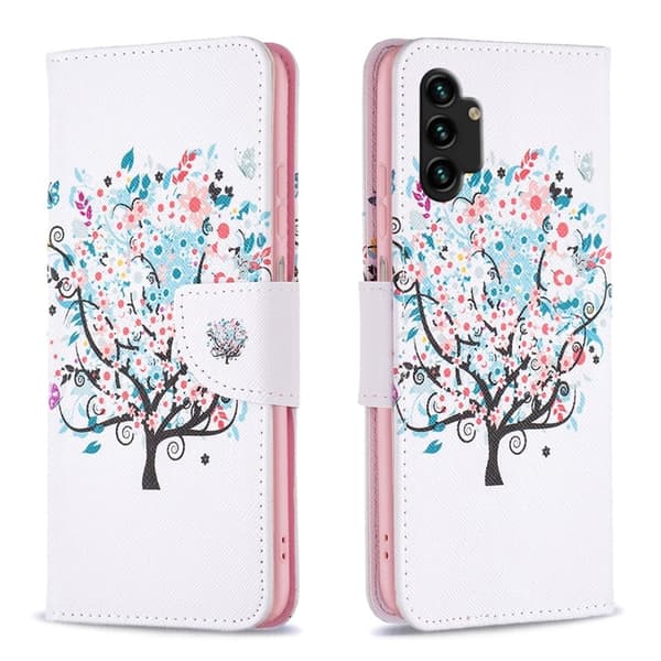 Wonderland Samsung Galaxy A13 4G Flip Etui - Blomst Træ Multicolor