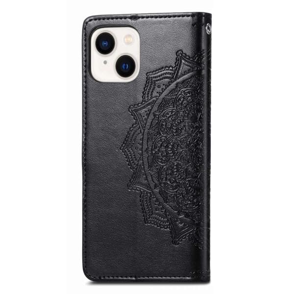 Mandala iPhone 14 Plus Läppäkotelo - Musta Black