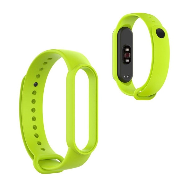 Xiaomi Mi Smart Band 6 / 5 glossy silicone watch band - Lime Green Grön