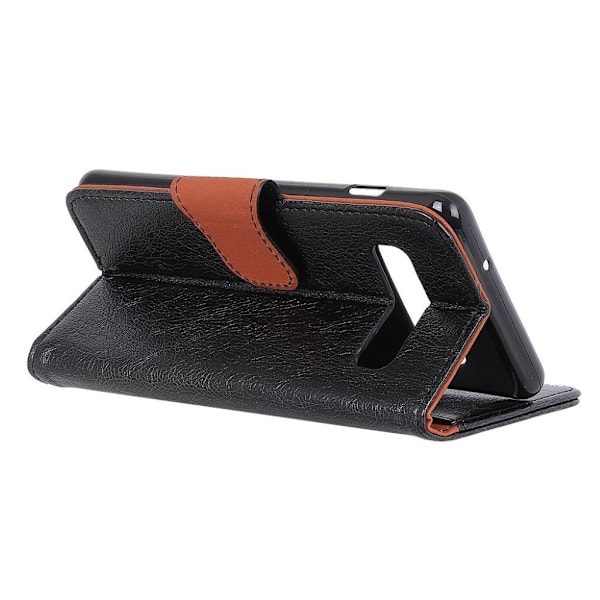 Samsung Galaxy S10 textur slip läderfodral - Svart Svart