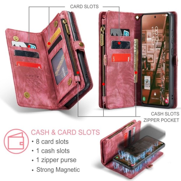 CaseMe Samsung Galaxy S23 Plus Plånbok med Dragkedja - Röd Röd