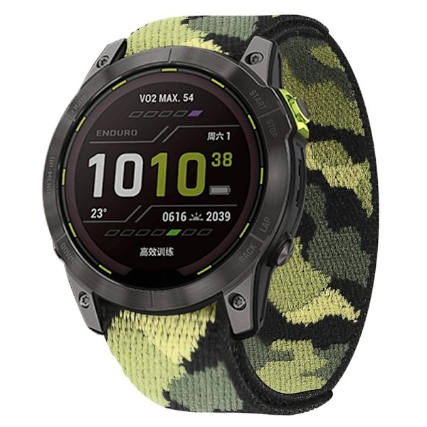 26 mm klockarmband i nylon för Garmin-klocka - Kamouflage Grön Grön