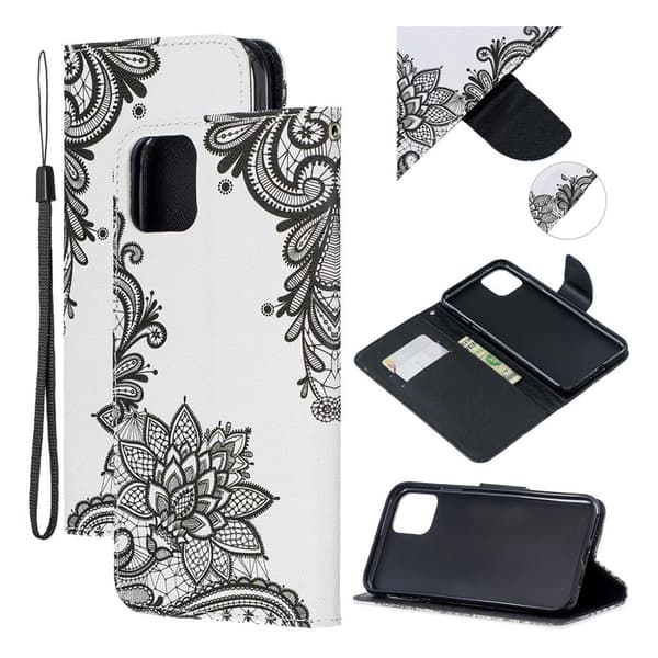 Wonderland iPhone 11 Pro Max flip veske - Blondeblomst Black