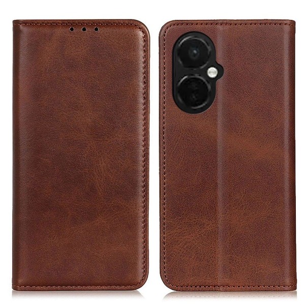 Lompakko-style Aitoa Nahkaa Läppäkotelo For OnePlus Nord CE 3 - Kahvi Brown