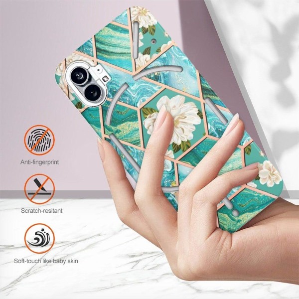 Marble Nothing Phone (1) Suojakotelo - Blue Flowers Blue