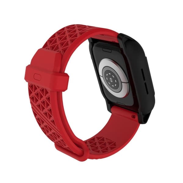 Apple Watch Series 5 44 mm holdbar silikoneurrem - Rød / Sort Red