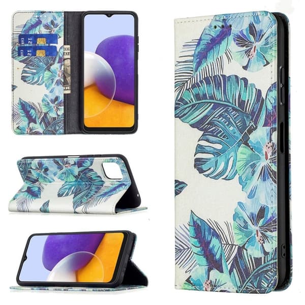 Wonderland Samsung Galaxy A22 5G flip etui - Blå Blade Multicolor