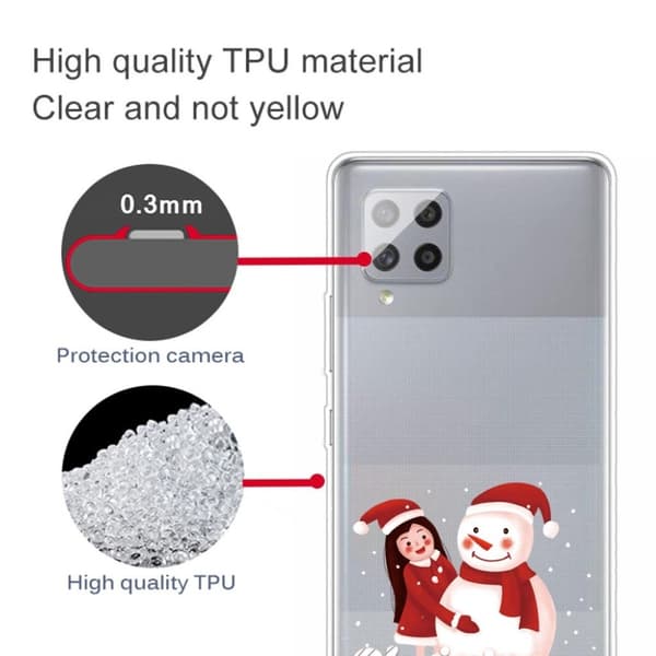 Juletaske til Samsung Galaxy A42 5g - Pige Og Snemand Red