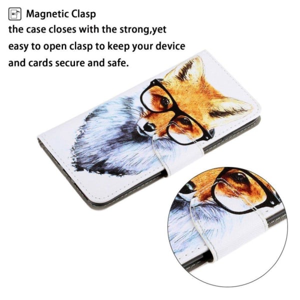 Wonderland iPhone 12 Mini flip case - Dog with Glasses Brown